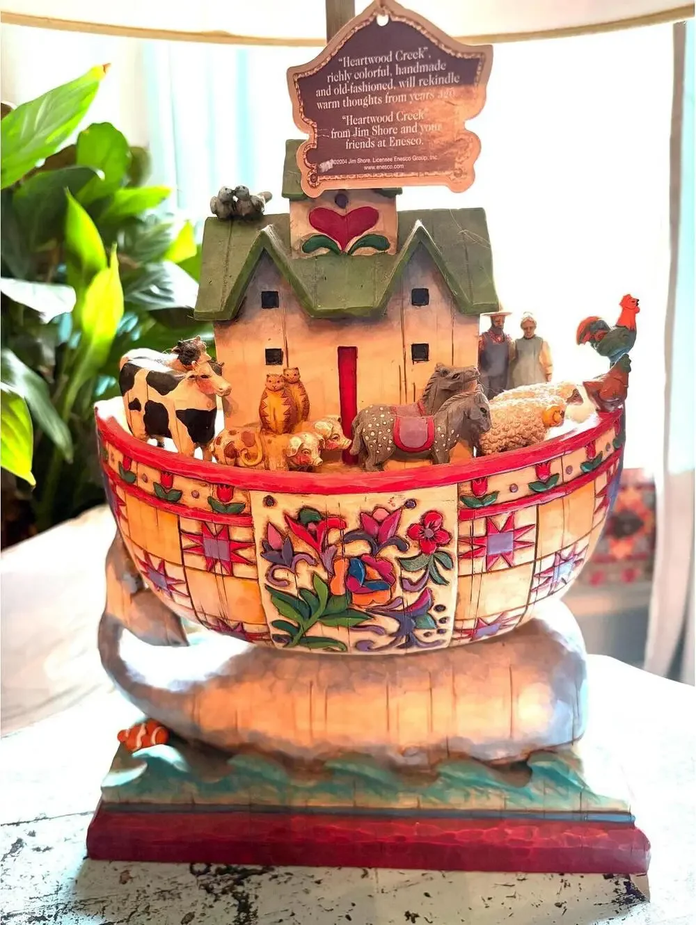 Jim Shore Heartwood Creek Noah's Ark table lamp base. [COPY] [COPY]